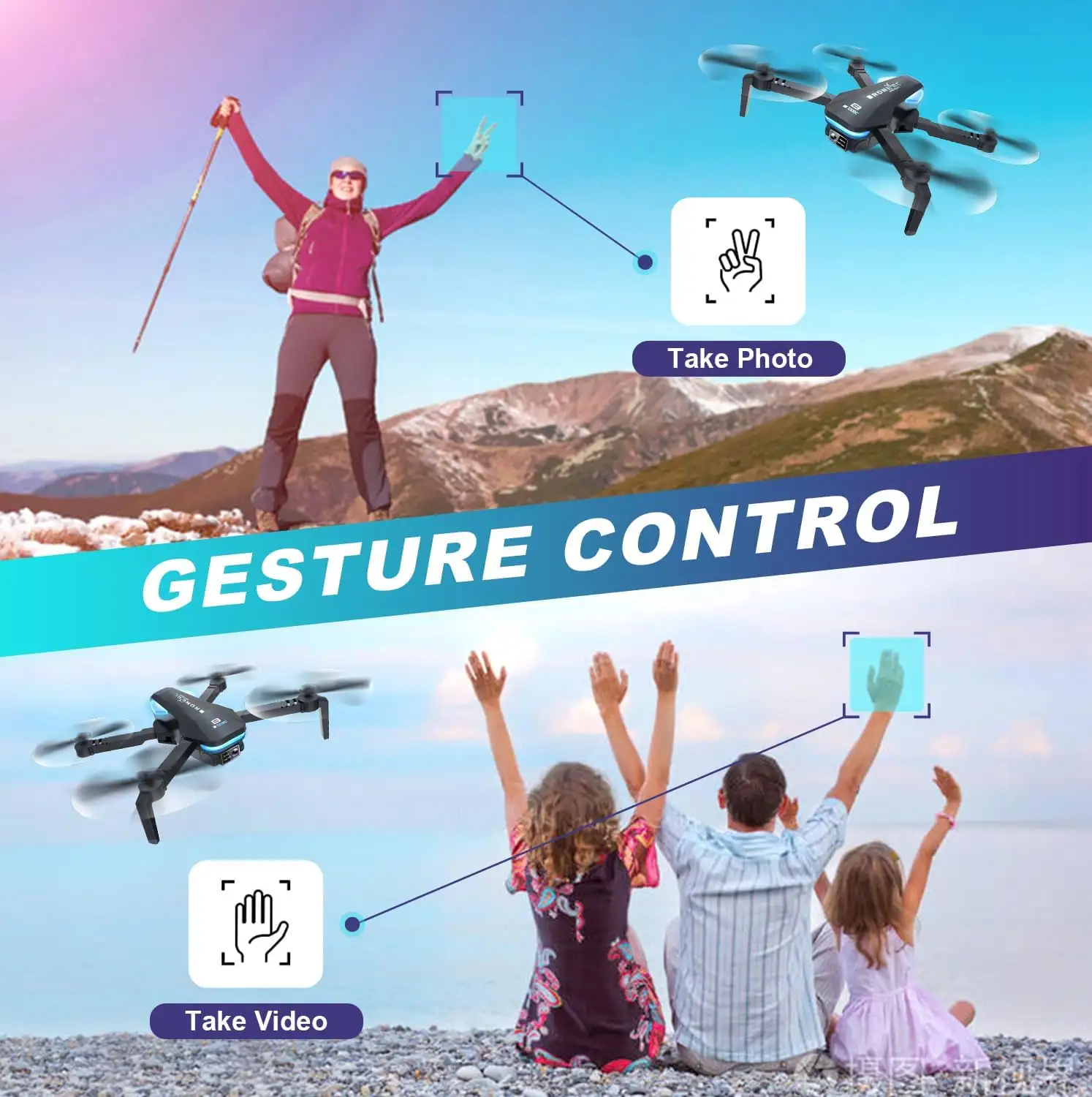 TENSSENX Drone with Camera, 1080P HD FPV Foldable RC Quadcopter with 90° Adjustable Lens - 71rhxzcce1l._ac_sl1500_